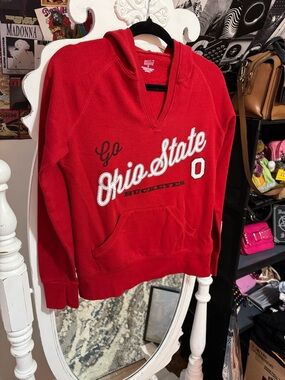 Soffe Red Ohio State V-Neck Pullover Sweatshirt